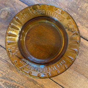 Vintage Amber glass Del Webb Hotels ashtray